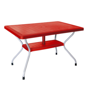 میز 6 نفره پایه فلزی حصیر بافت BMT N621
